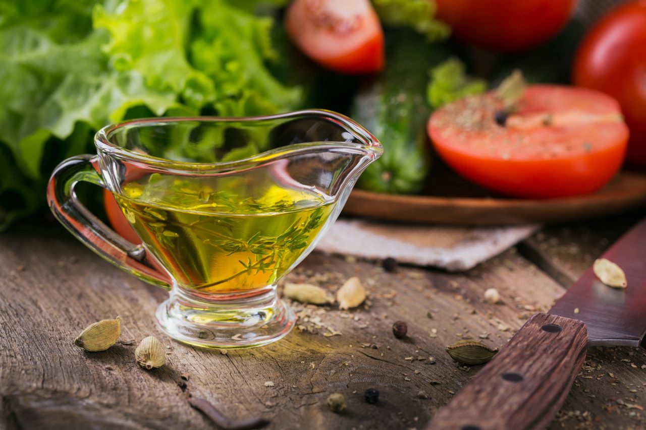 Tomato Cucumber Lettuce Olive Oil and Spices